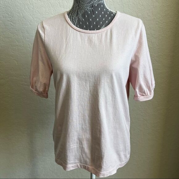 Madewell Puff Sleeve Tee Baby Pink Women’s Medium - Picture 2 of 9